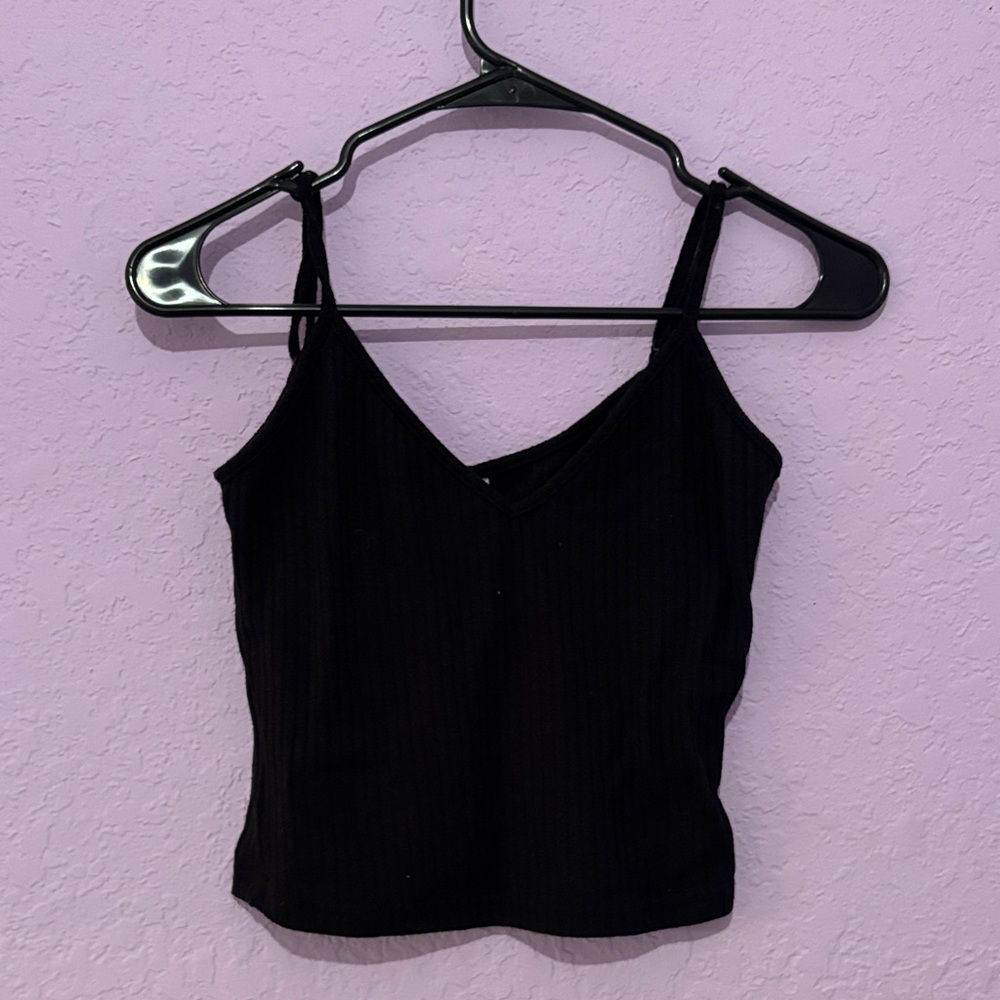 Black Ribbed Women's Top